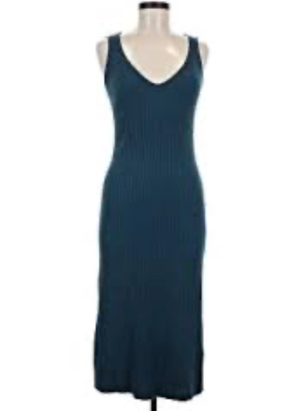 Modern Citizen Teal Ribbed Scoop Neck Maxi Dress